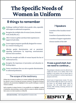 Women in uniform webinars