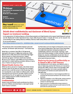 Beliefs about confidentiality and disclosure of Moral Injury