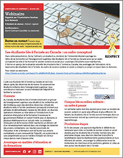 Les étudiants liés à l’armée au Canada : un cadre conceptuel